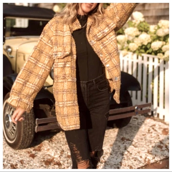 #02 Julia Warm and cozy Plaid Teddy Jacket - Picture 10 of 10